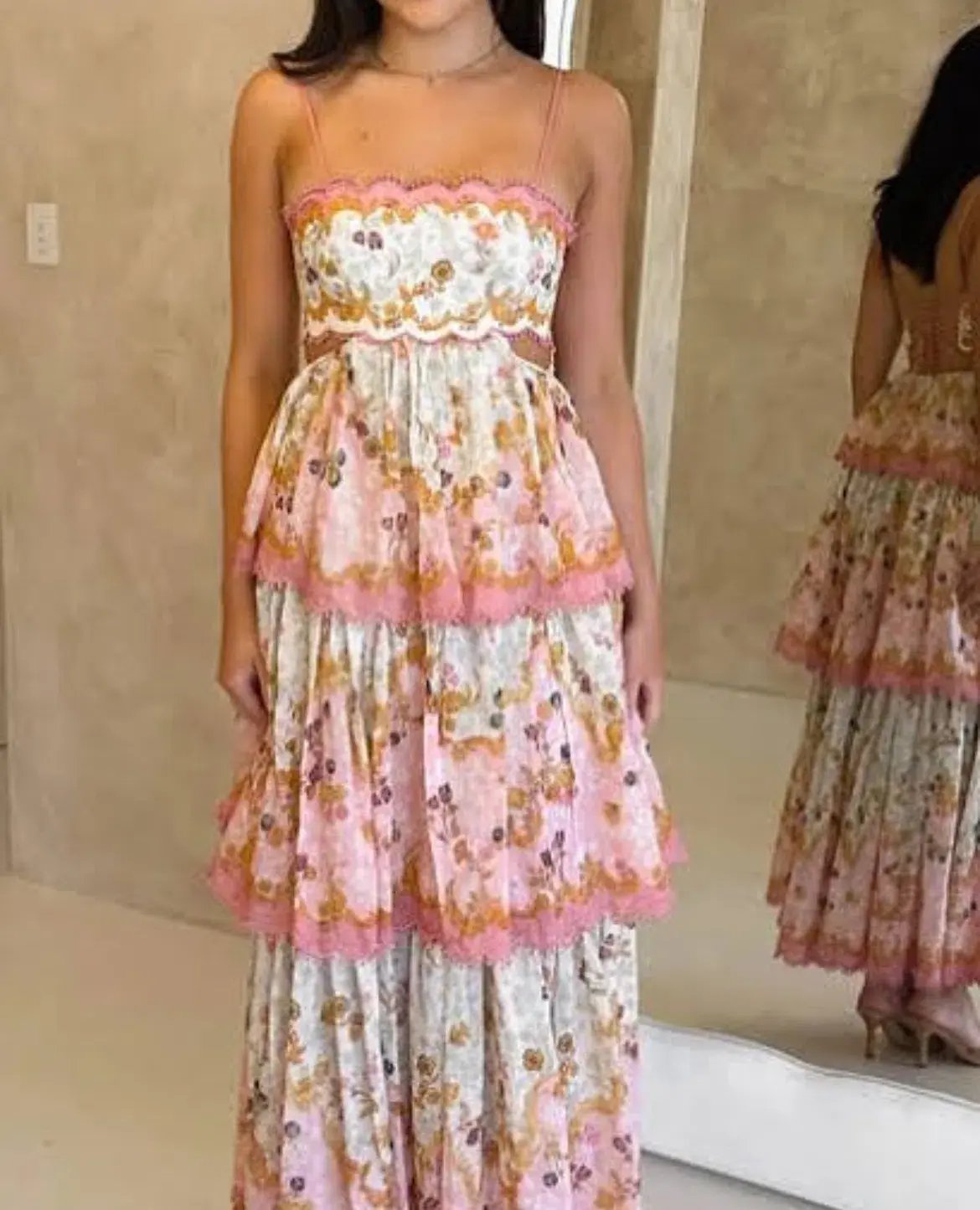 Zimmermann Laurel Frill Midi Dress Size AU 14 photo 3