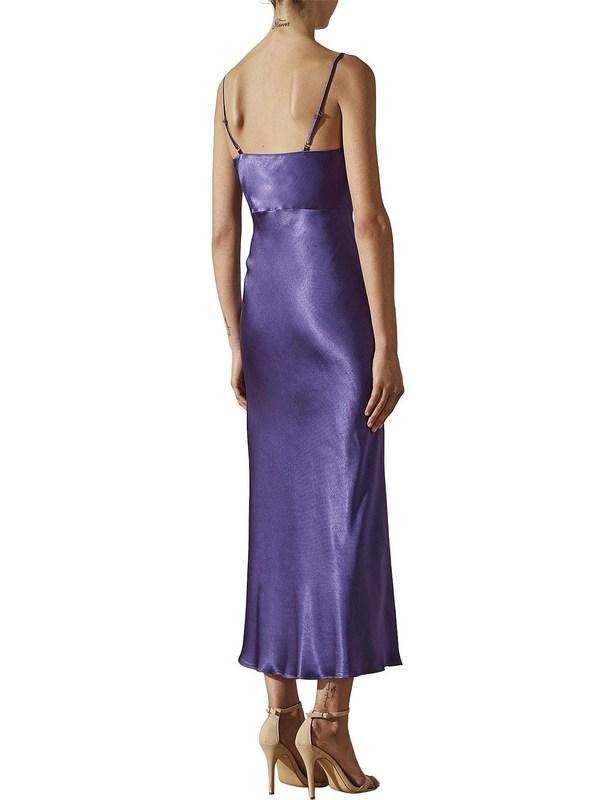 Shona Joy Jefferson Ruched Bias Midi Dress Purple Size 12 photo 4