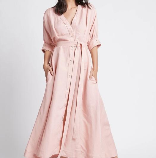 Aje Ennoble Midi Dress Pink Size 6 photo 2