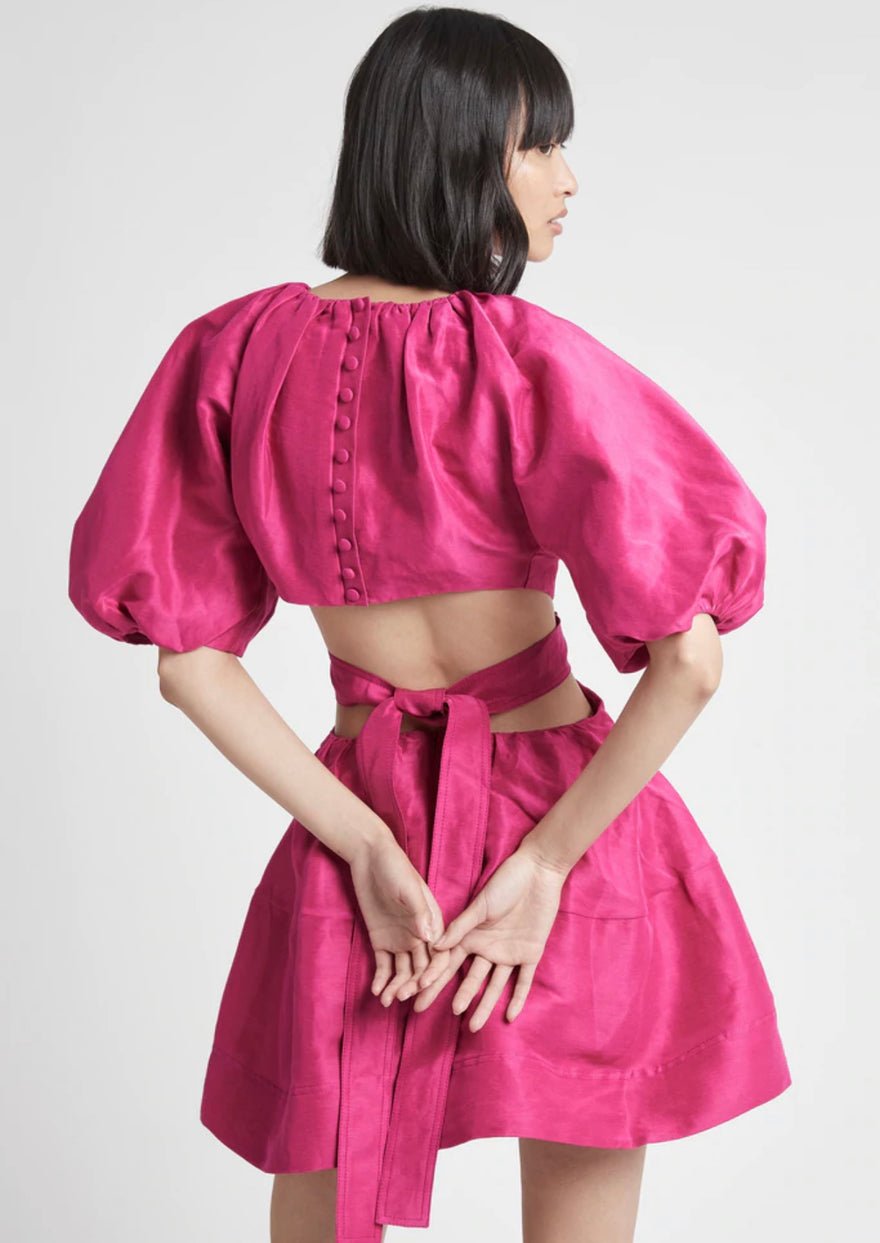 Aje Psychedelia Cut Out Mini Dress - Fuchsia photo 4
