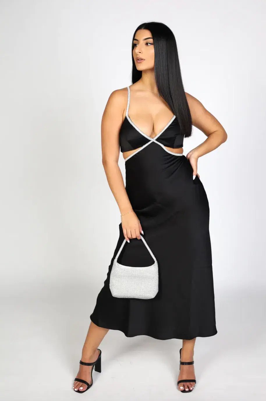 Sheike Kendall Midi Dress Black Size 8 photo 3