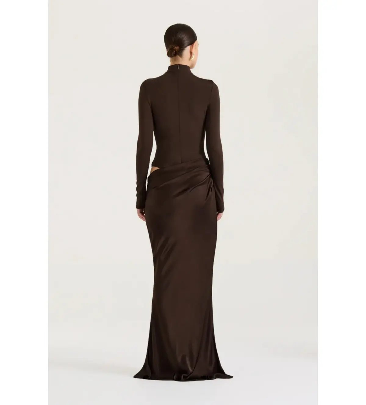 Henne Soraia Long Sleeve Maxi Dress Chocolate Size S AU 8 photo 4