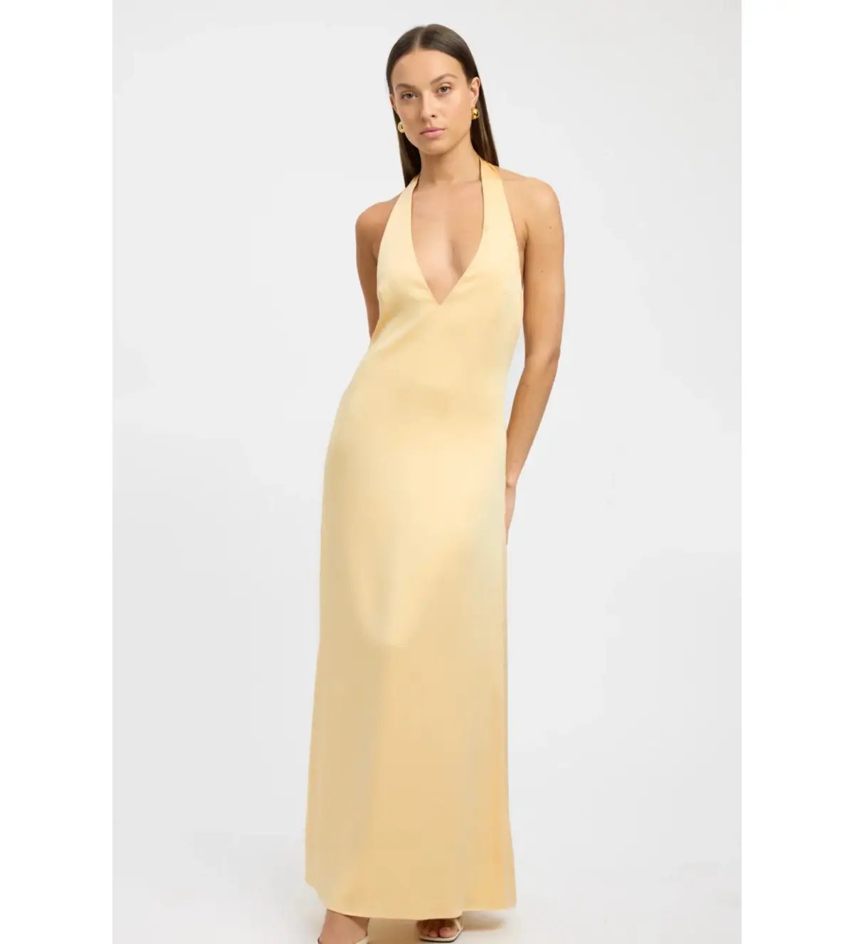 Kookai Milan Maxi Dress Butter Popcorn Size AU 8 photo 2