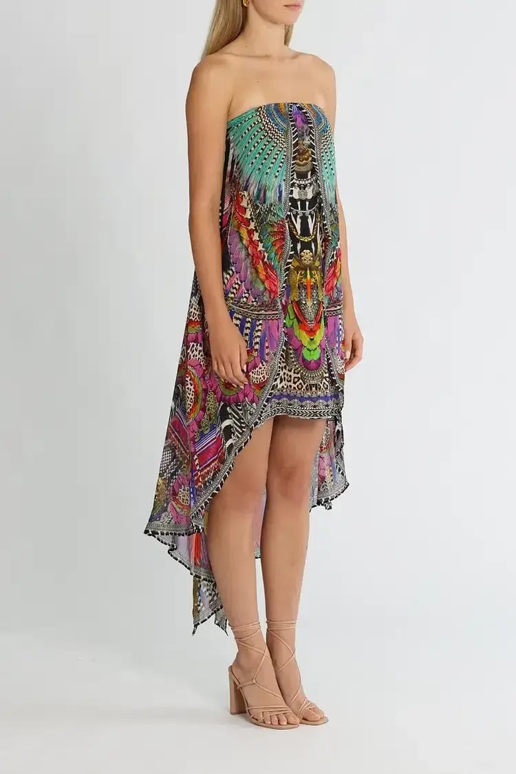 Camilla Strapless Overlayer Dress in Guardians Of The Sun Size 8 photo 4