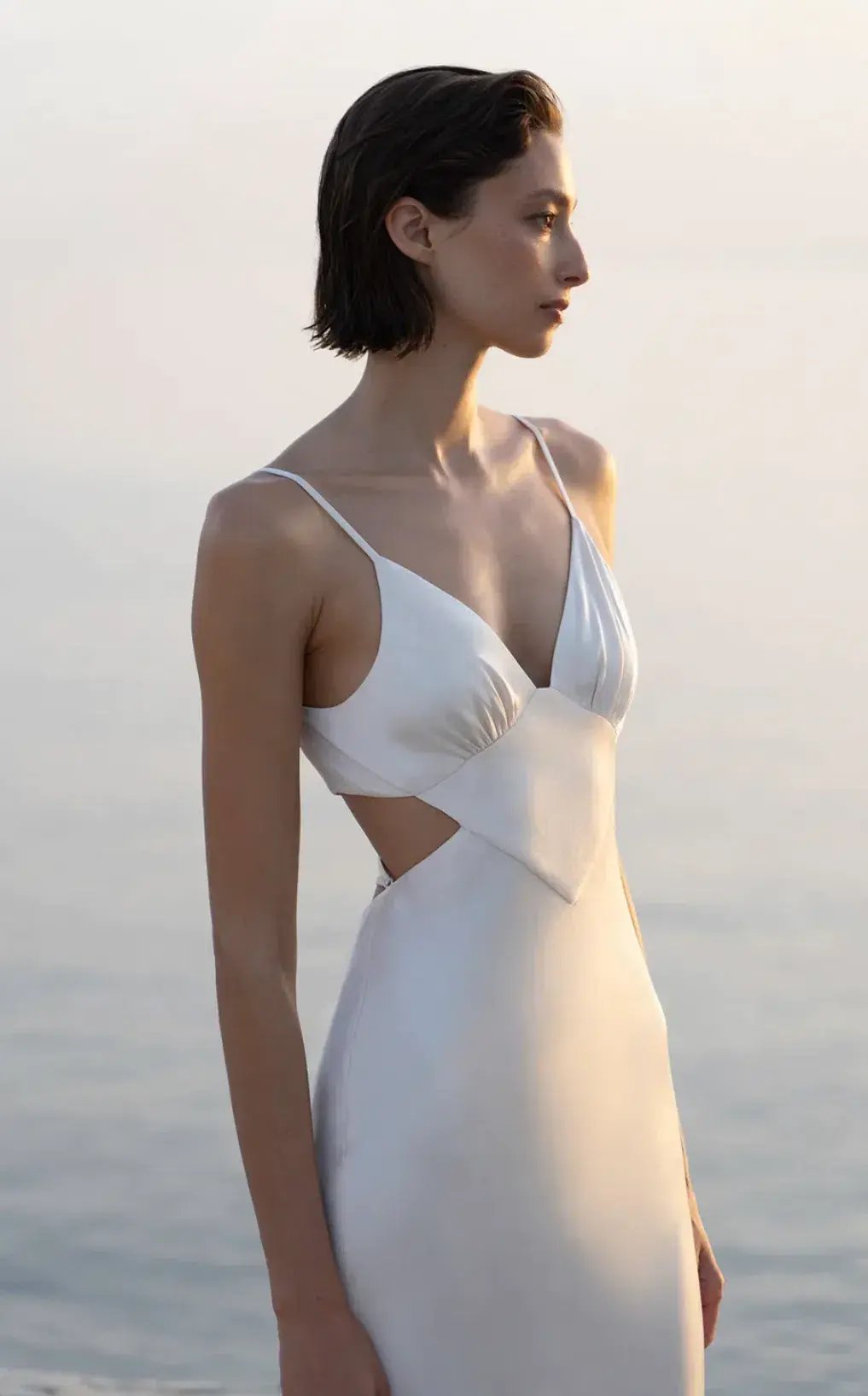 Shona Joy La Lune Backless Midi Dress Cream Size 10 photo 2