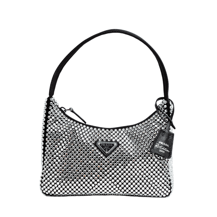 Prada Black Satin Crystal Mini Bag photo 3