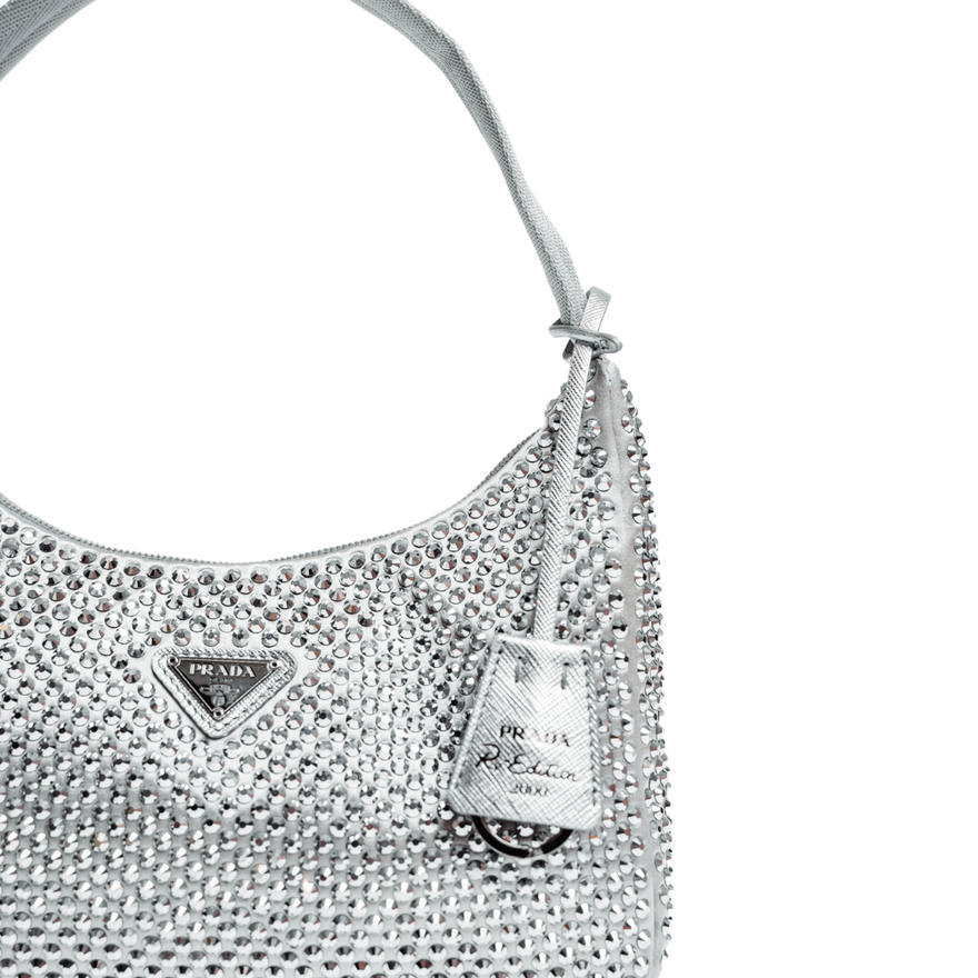 Prada Silver Satin Crystal Mini Bag photo 3