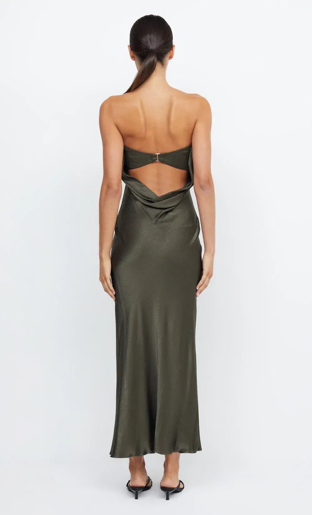 Bec & Bridge Moon Dance Strapless Dress Dark Willow Size 8 photo 3