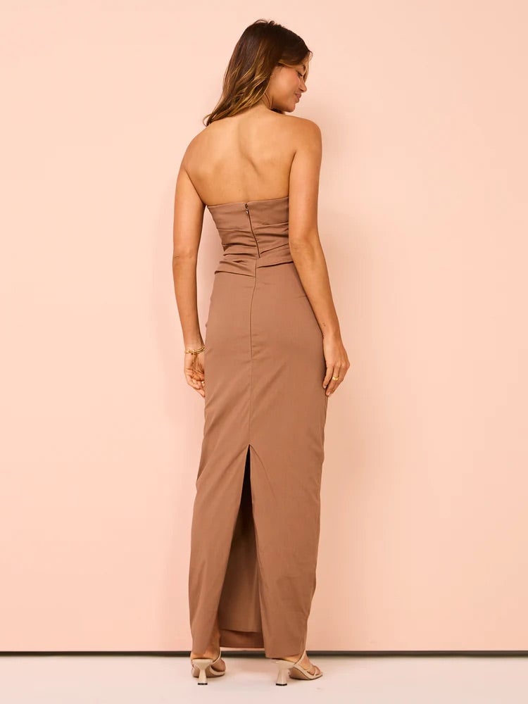 Sir The Label Alba Strapless Gown - Mocha photo 2