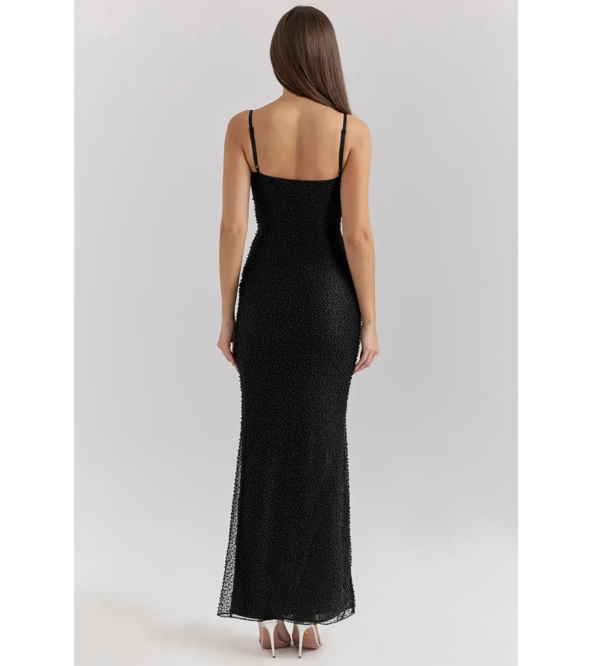 House Of CB Calla Pearl Embellished Maxi Dress Black Size M / AU 10 photo 4