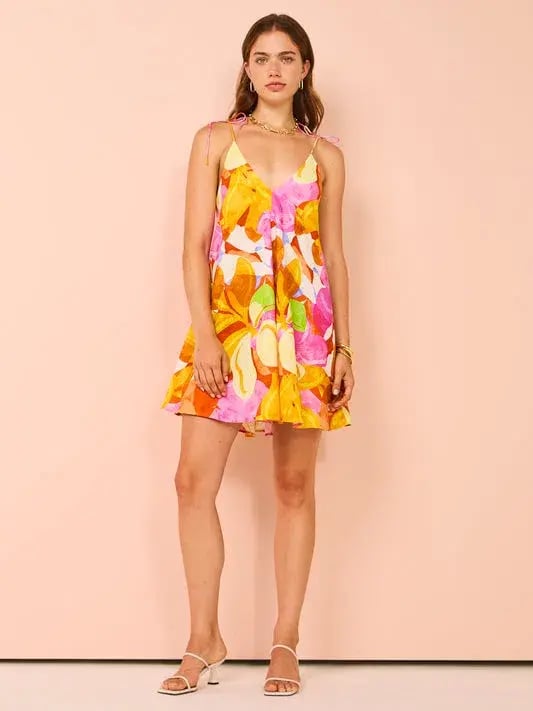 Kinney the Label Mara Mini Dress Multi Floral Size 8 photo 2
