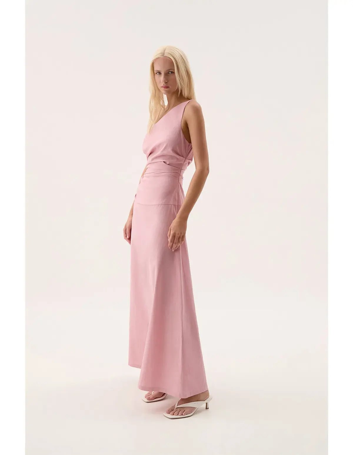 Aje Daze One Shoulder Maxi Dress in Dusty Pink Size 6 photo 2
