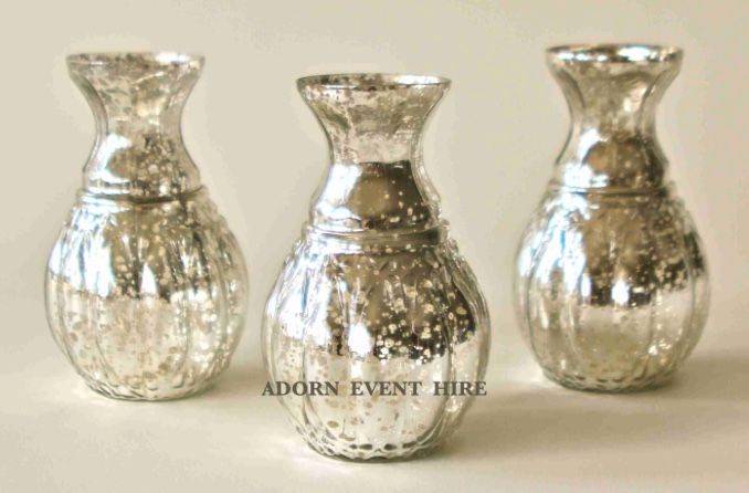 Silver Mercury Glass Bud Vase photo 3