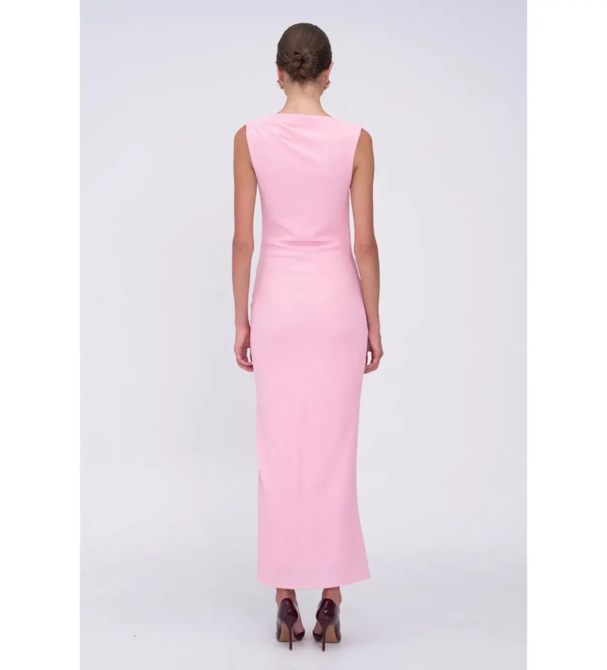 Suboo Jacqui Rouched Front Midi Dress Pink Size 8 photo 2