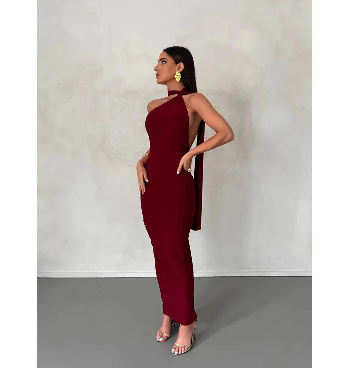 Melani The Label Leoni Dress in Wine Size AU 6 photo 5