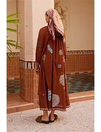 Alemais LAURENCE TIE FRONT SHIRTDRESS Brown Size 14 photo 3