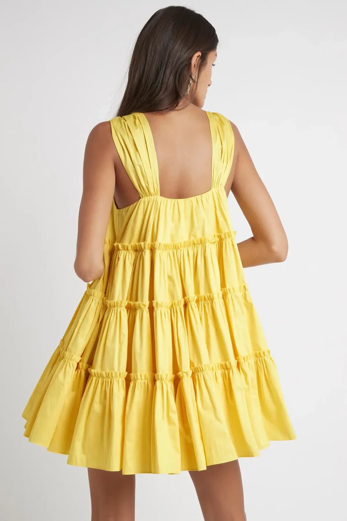 Aje Solstice Tiered Mini Dress Daisy Yellow Size 8 photo 3