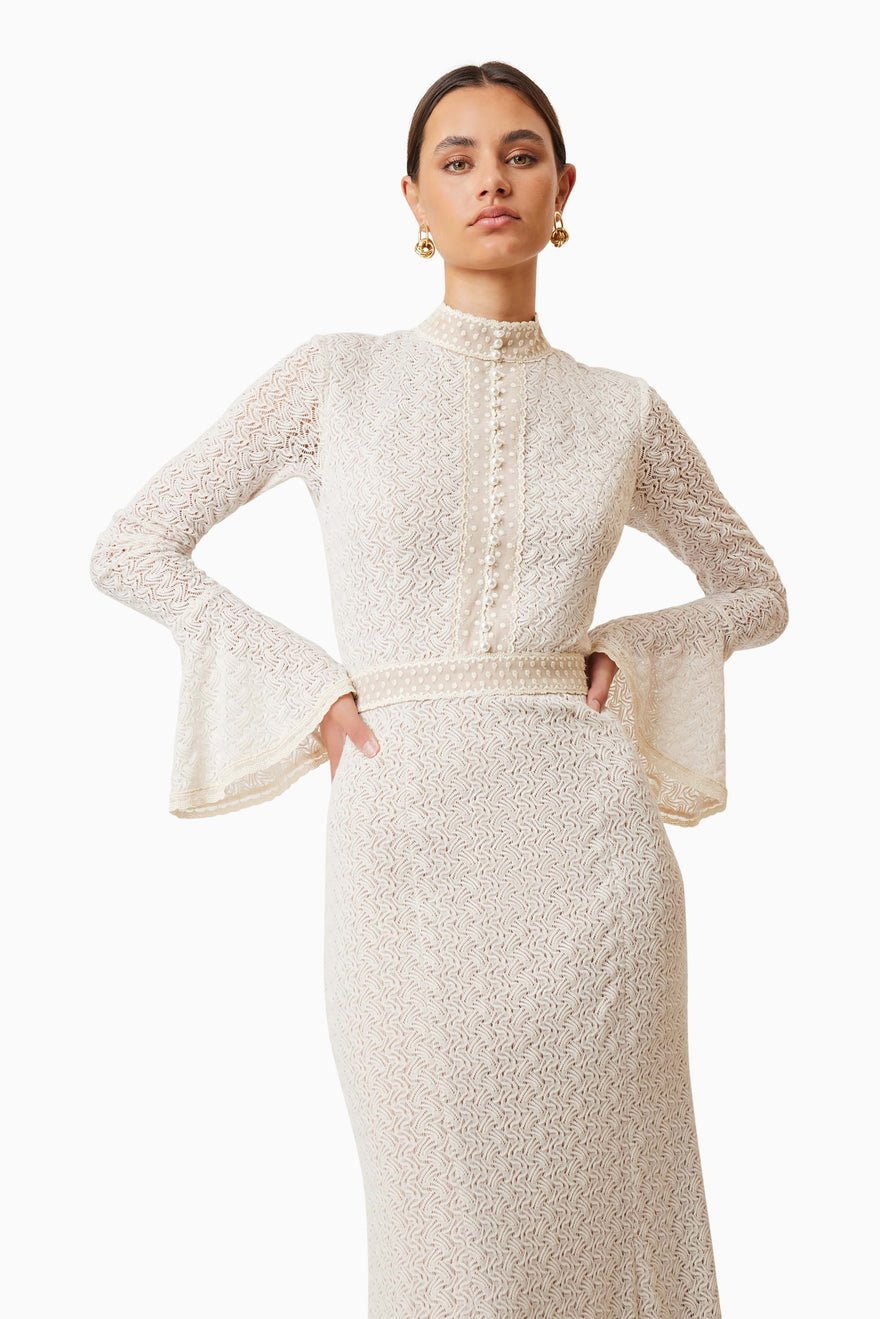 Elliatt Bella Midi Dress - Ivory photo 2
