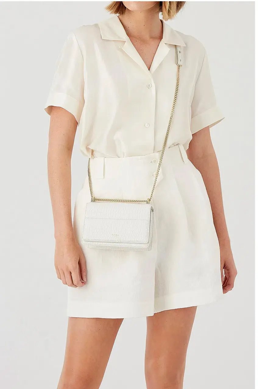 Oroton Forte Micro Clutch in Cream photo 3