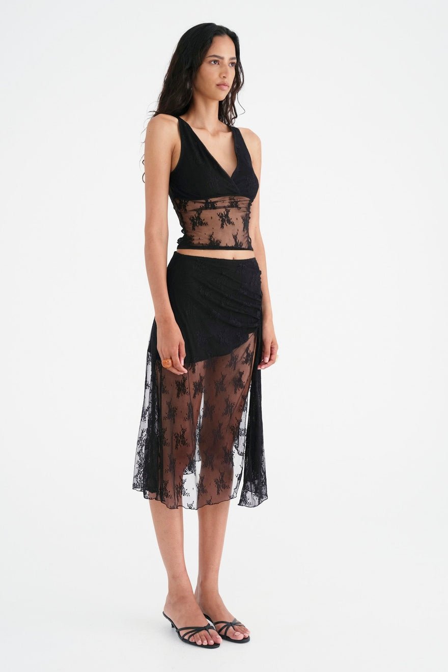 Benni Margot Lace Tank Top - Black photo 4