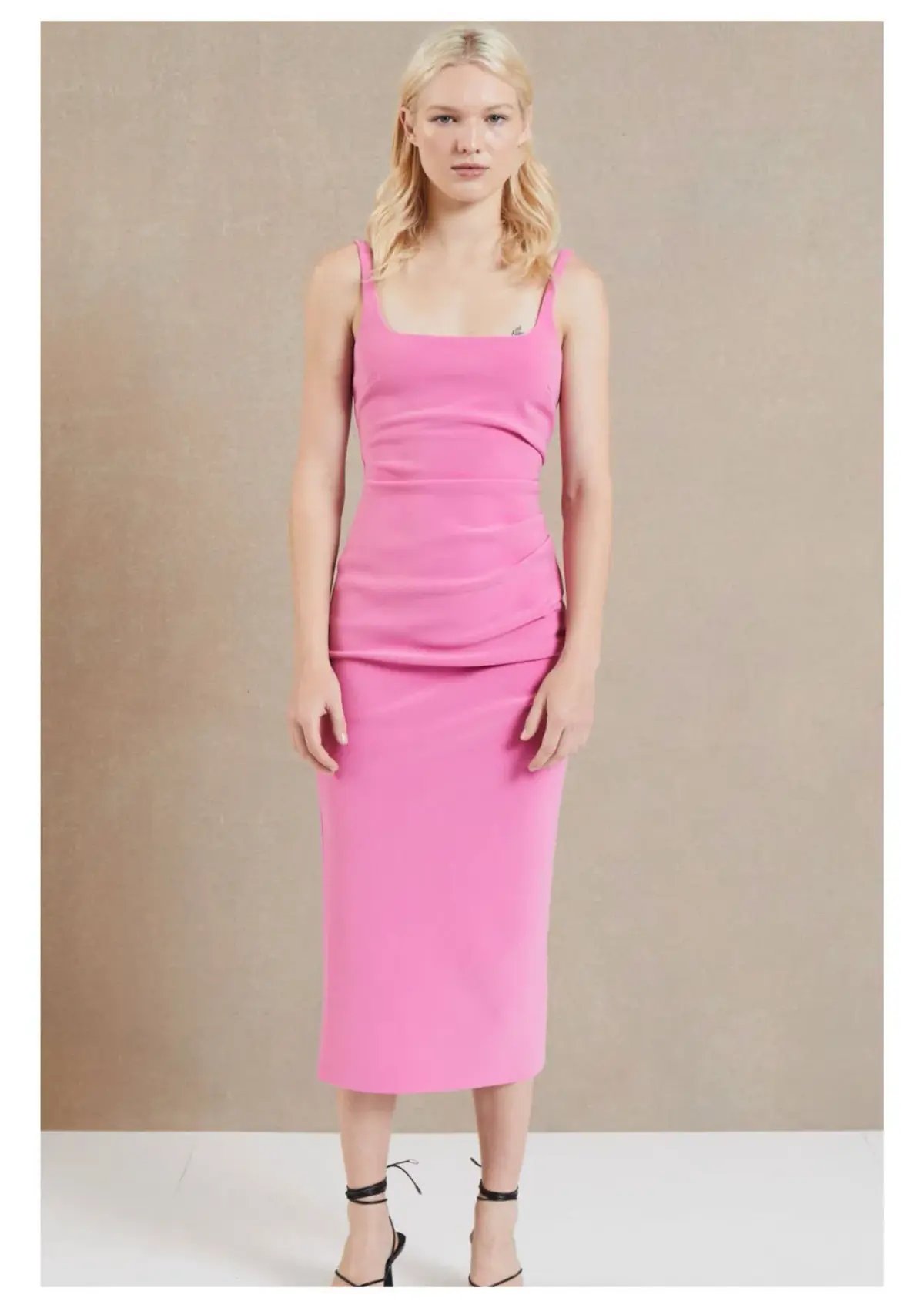 Bec & Bridge Karina Tuck Midi Dress Pink Size 8 photo 3