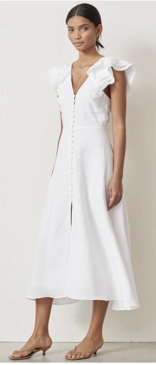 Bec & Bridge La Fontelina Linen Dress White Size 6 photo 3