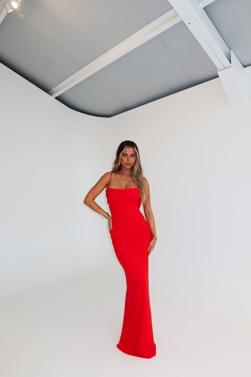 Effie Kats Havilland Gown Cherry Red photo 3