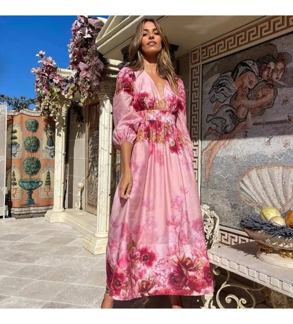 Sheike Swan Lake Midi Dress Pink Floral Size AU 16 photo 5