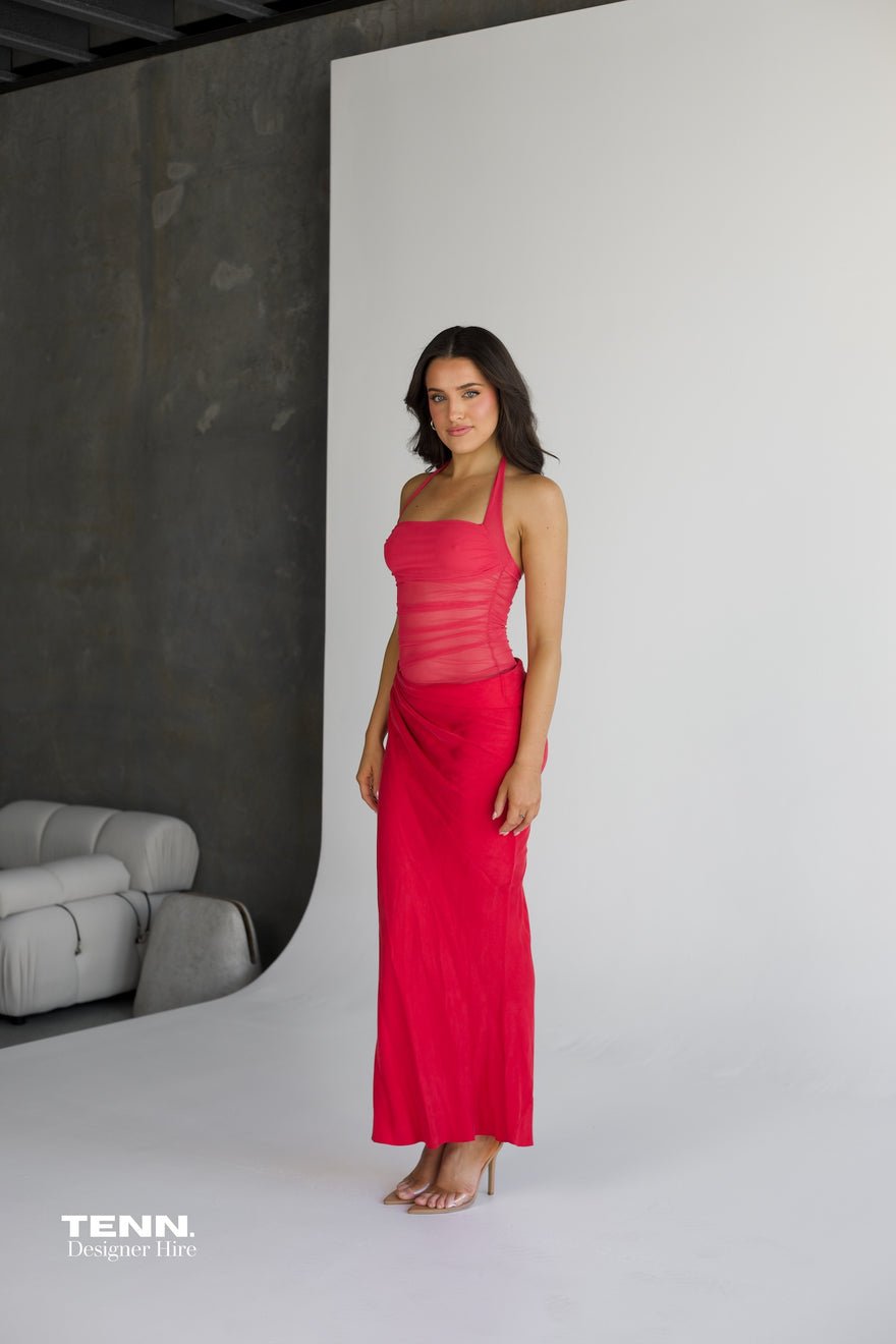 Benni Gina Halter Dress - Watermelon photo 2