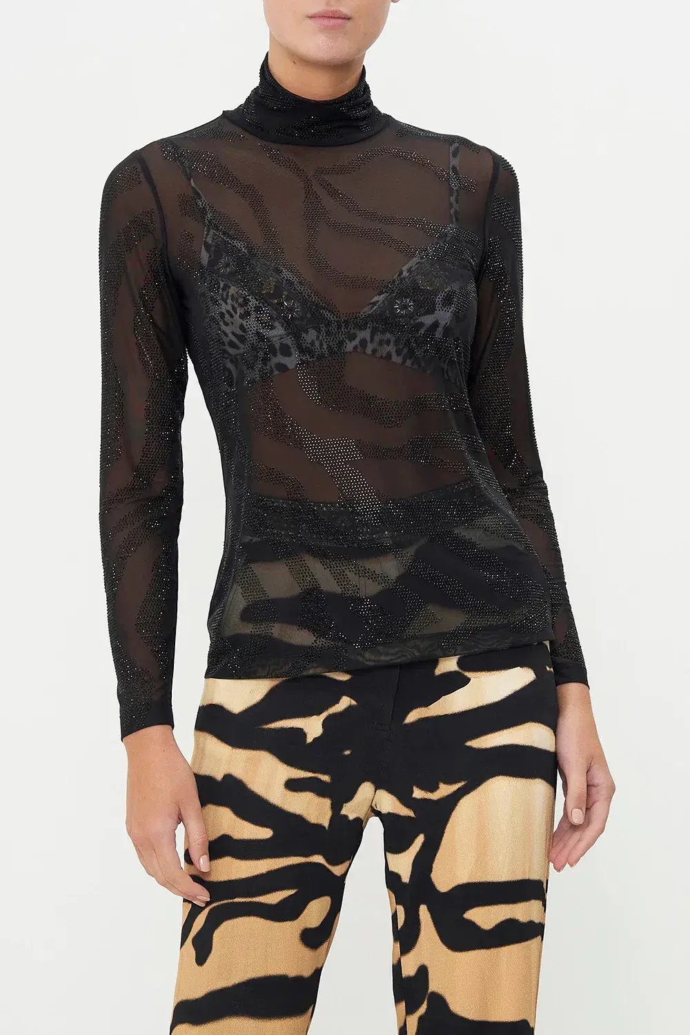 Camilla Jersey Turtleneck Tame My Tiger Black with Camilla Cool For Cats Soft Bra with Back Clip (AU16) photo 5