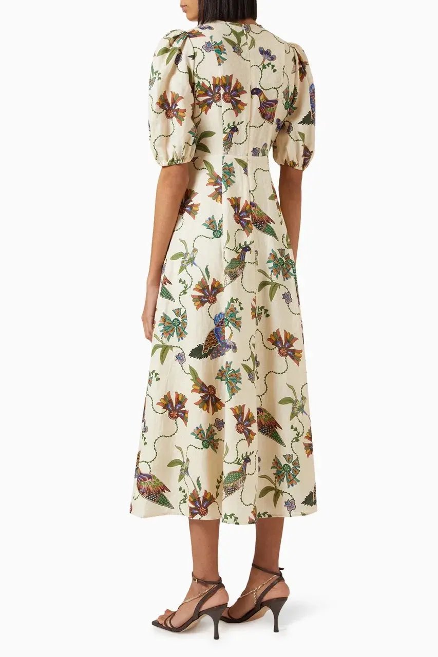 Alemais Birdie Midi Dress Print Size AU 10 photo 7
