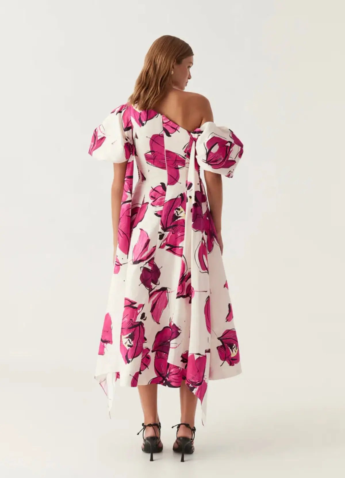 Aje Arista Tulip Sleeve Midi Dress Floral Size 16 photo 5