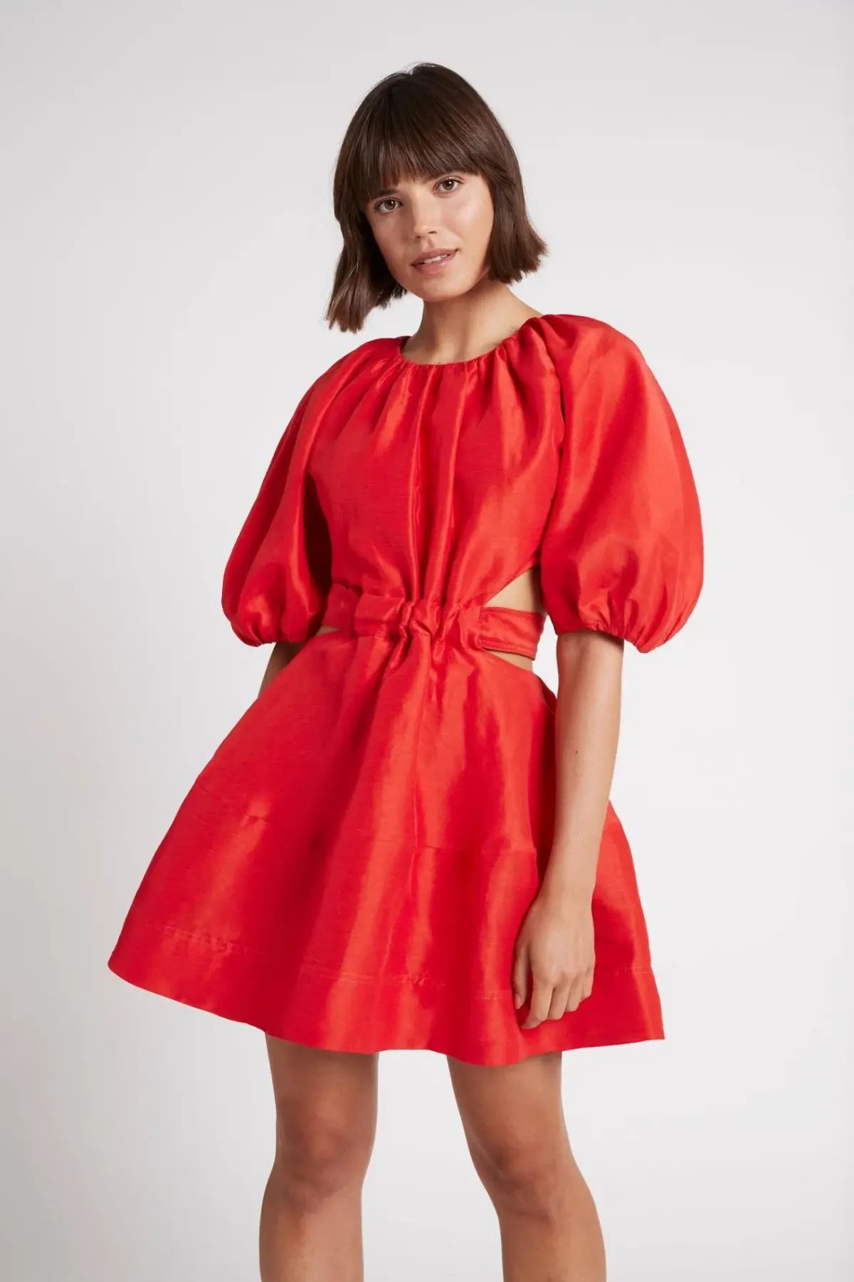 Aje Psychedelia Cutout Mini Dress Red Size 14 photo 2