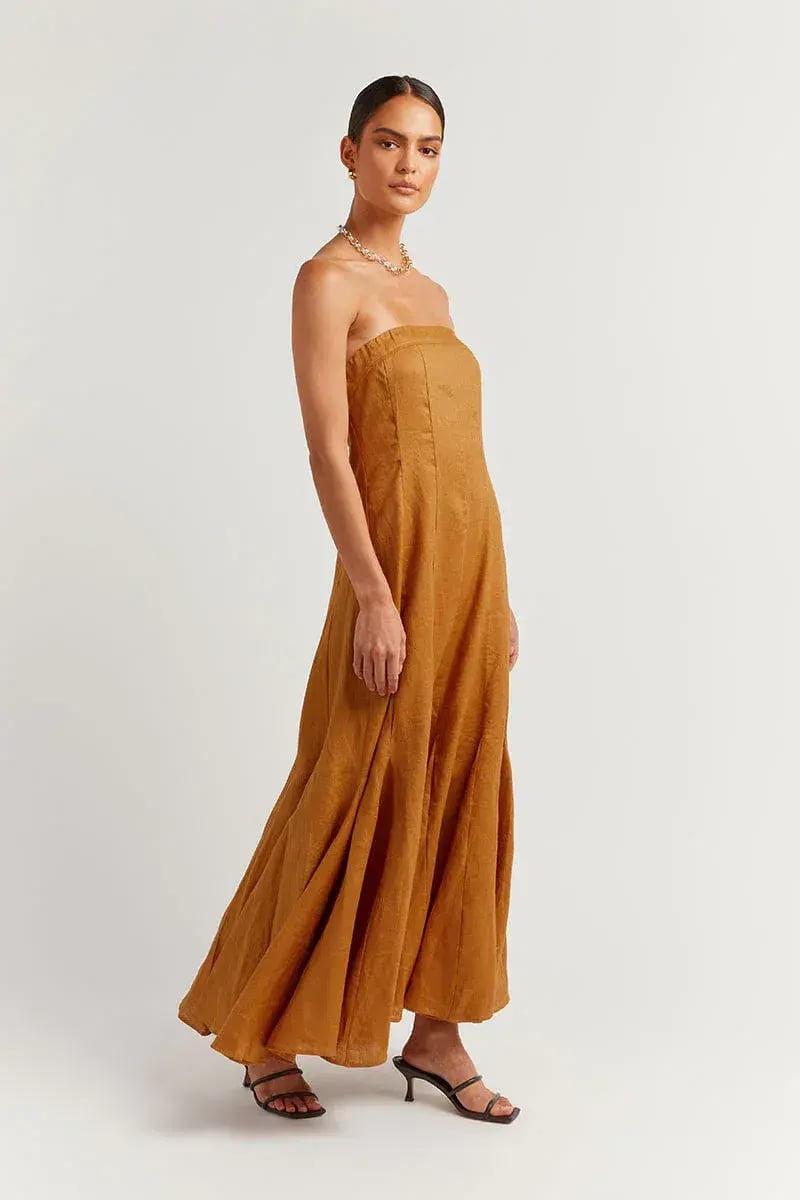 Dissh Rocky Linen Maxi Dress Tangerine Size S / AU 8 photo 2