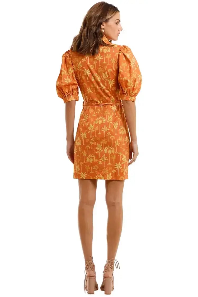 Pasduchas Palm Sugar Dress Orange Print Size 14 photo 3