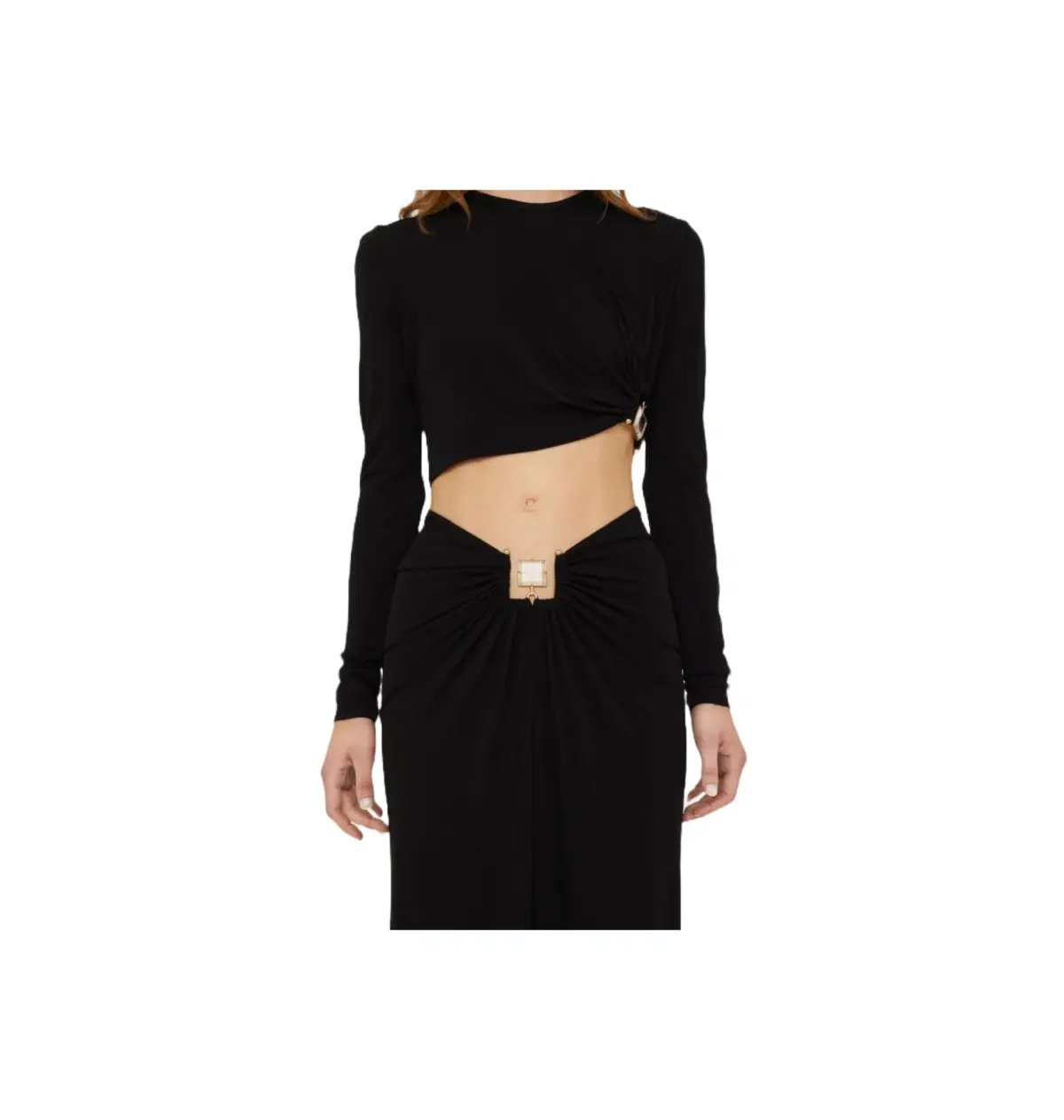 Christopher Esber Bezel Quartz Ruched Skirt Black Size 8 photo 4