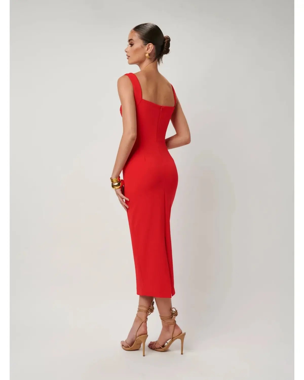 Effie Kats Marbella Dress In Cherry Red Size AU 10 photo 3