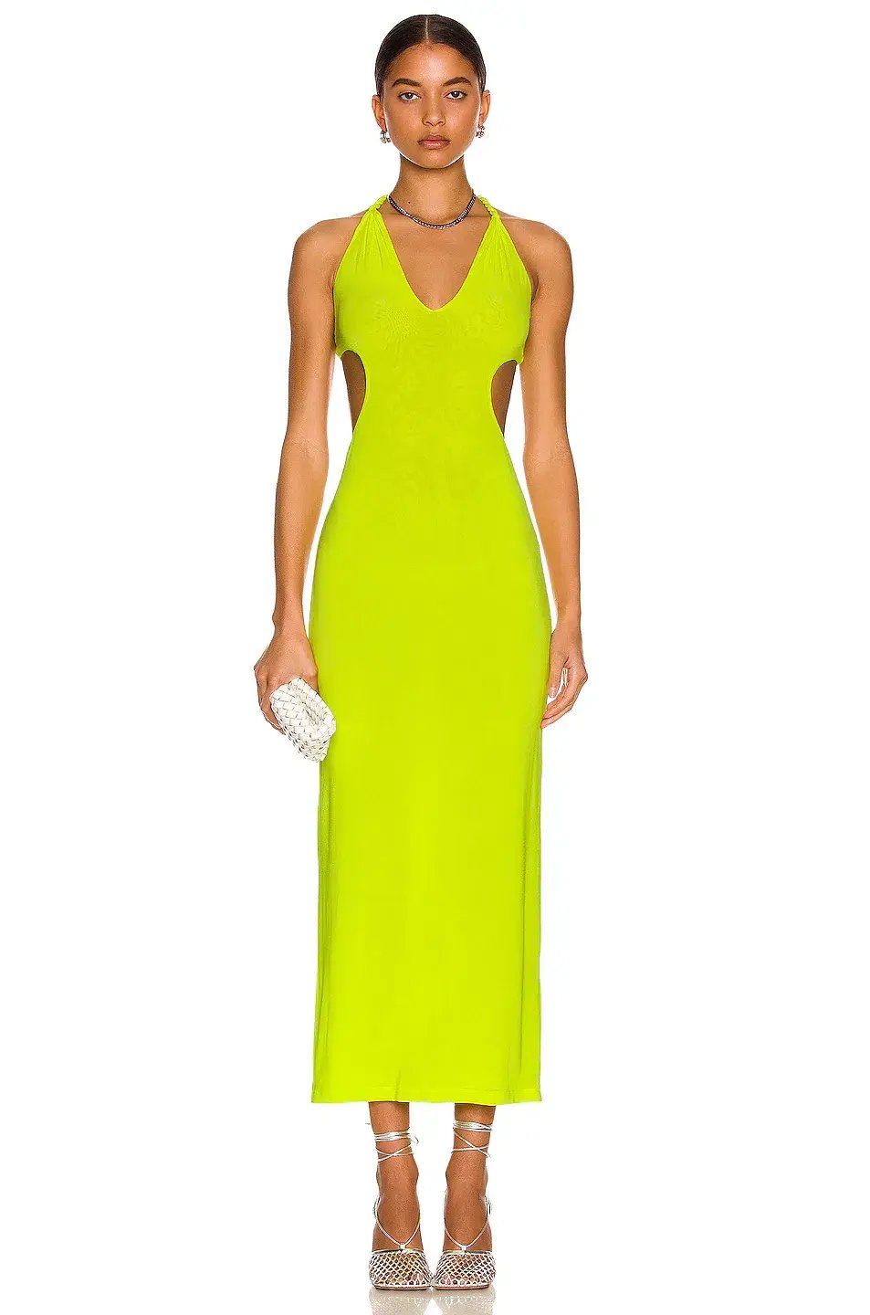 Dion Lee V Neck Rope Dress Acid Yellow Size 8 photo 4
