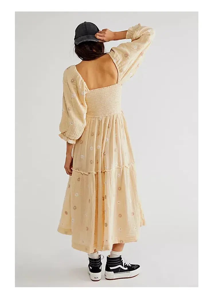 Free People Dahlia Embroidered Maxi Dress Pearl Island Size S /AU 8 photo 2