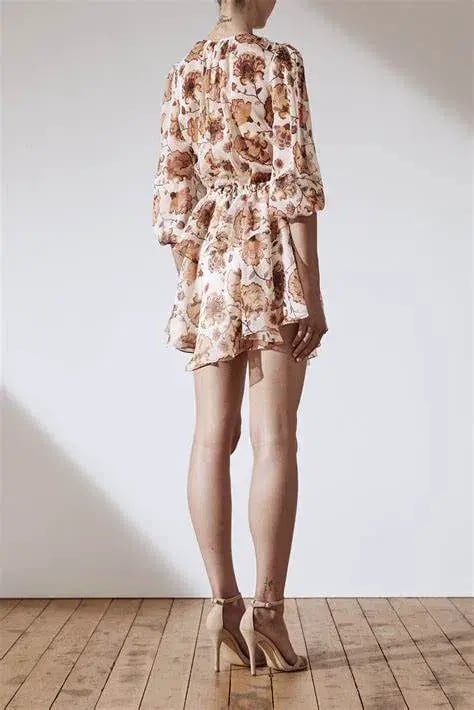 Shona Joy Baez Balloon Sleeve Mini Dress Floral Size XS / AU 6 photo 3