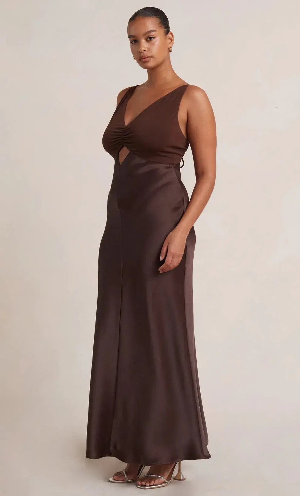 Bec & Bridge The Julieta V Neck Maxi Dress Brown Size 6 photo 2