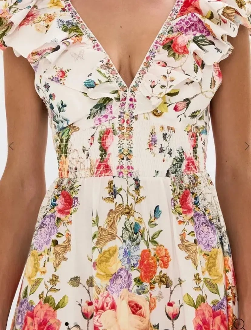 Camilla Tiered Dress With Neck Frill Sew Yesterday Size XL (16) photo 2
