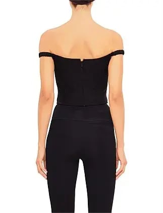 Audra Off The Shoulder Top Black Size AU 8 photo 3