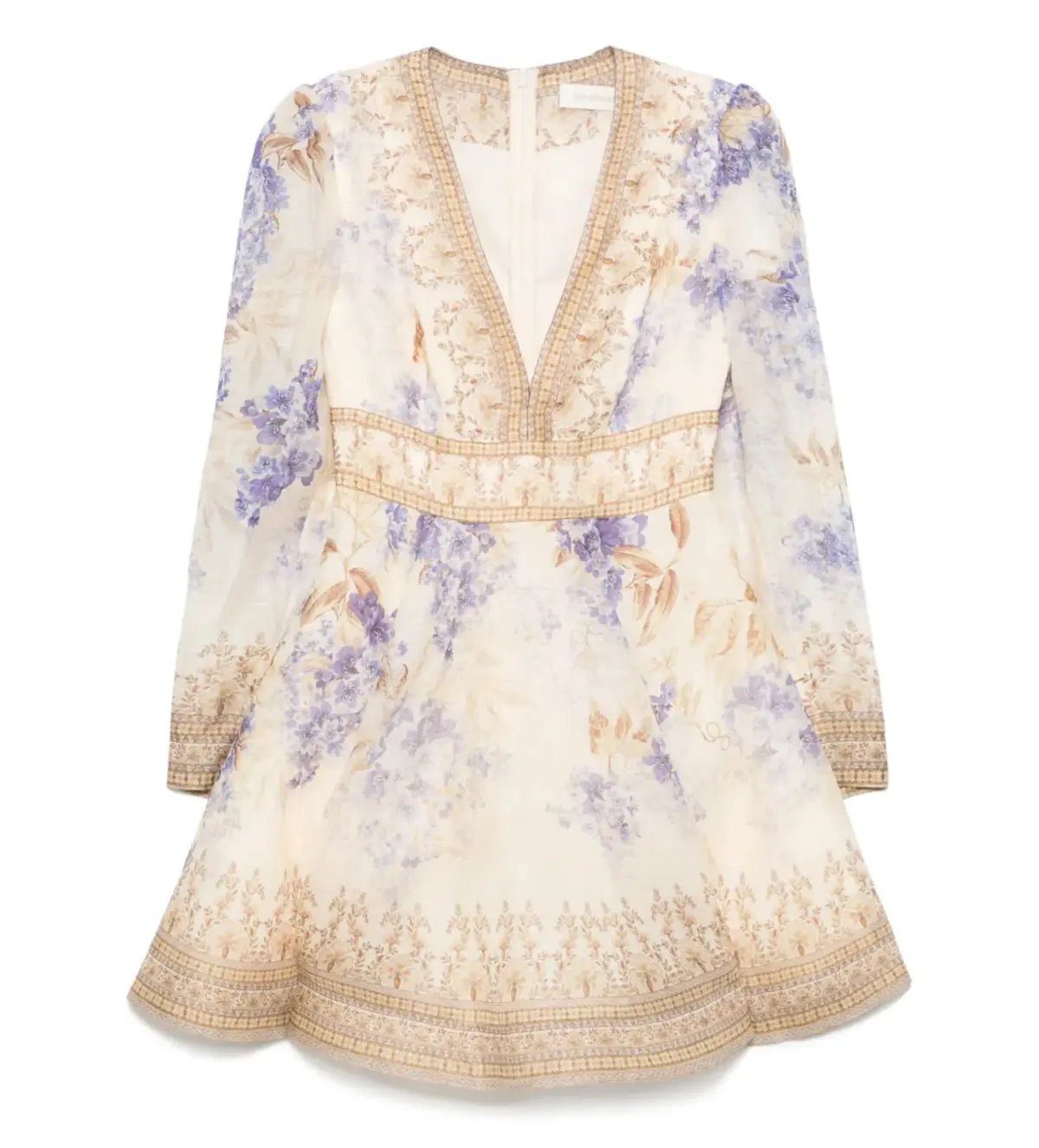 Zimmermann Dawning Plunge Mini Dress Multi Hydrangea Size 2/AU 12 photo 5