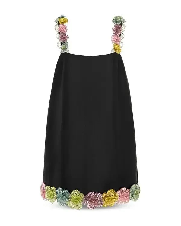 ALEMAIS Lolita Floral Beaded Mini Dress Black 10 AU photo 10