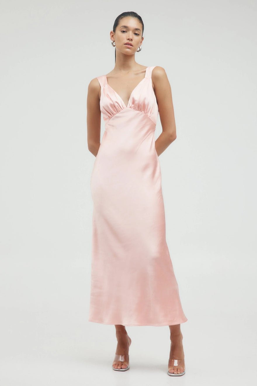 Third Form Satin Gather Bra Bias Slip Dress - Fairy Floss photo 2