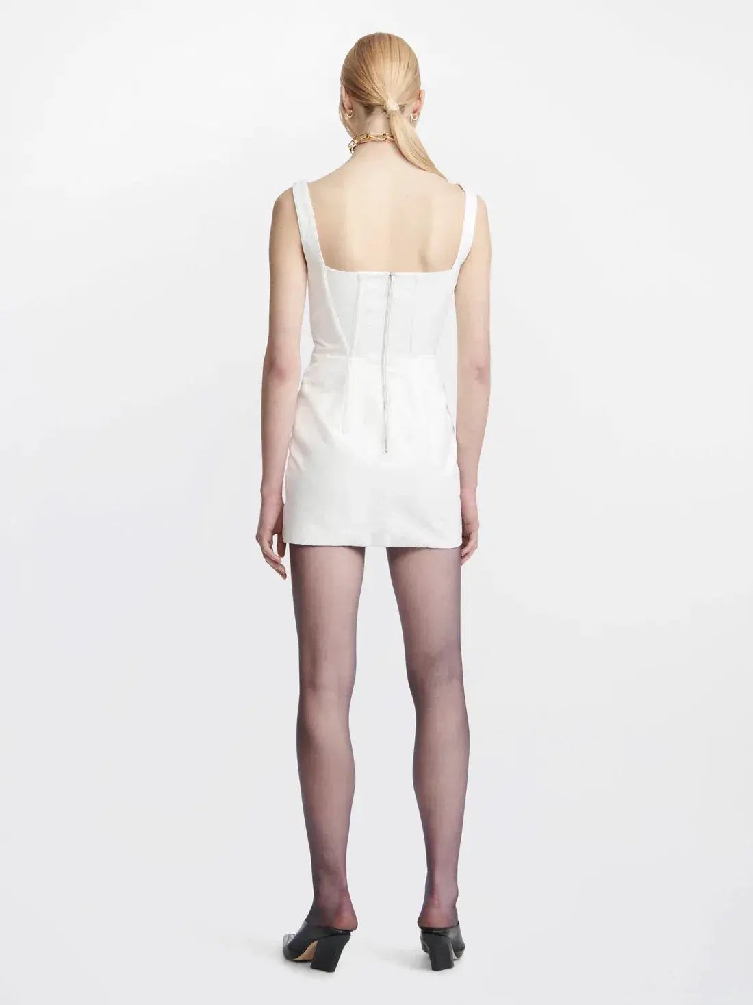 Dion Lee Fork Frame Mini Dress White Size 4 photo 2