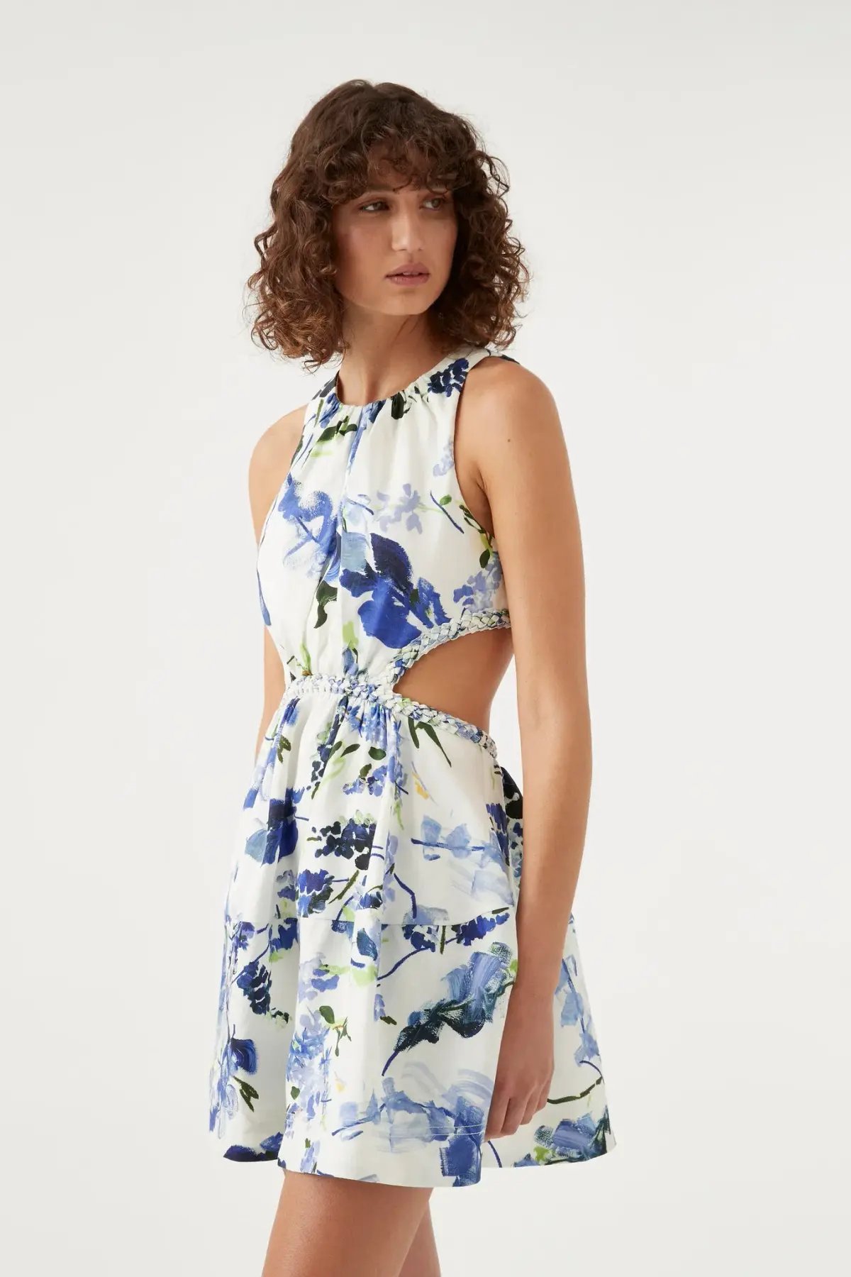 Aje Voyage Cut Out Mini Dress Floral Size 10 photo 2