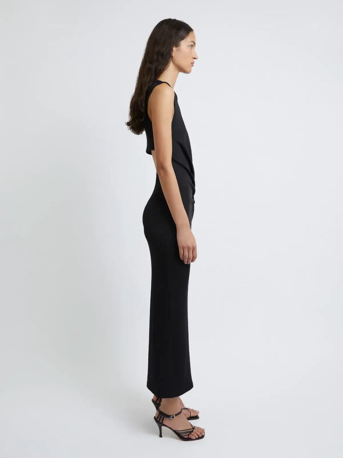 Christopher Esber Folia Float Buckle Tank Dress Midi Black Size 8 photo 4