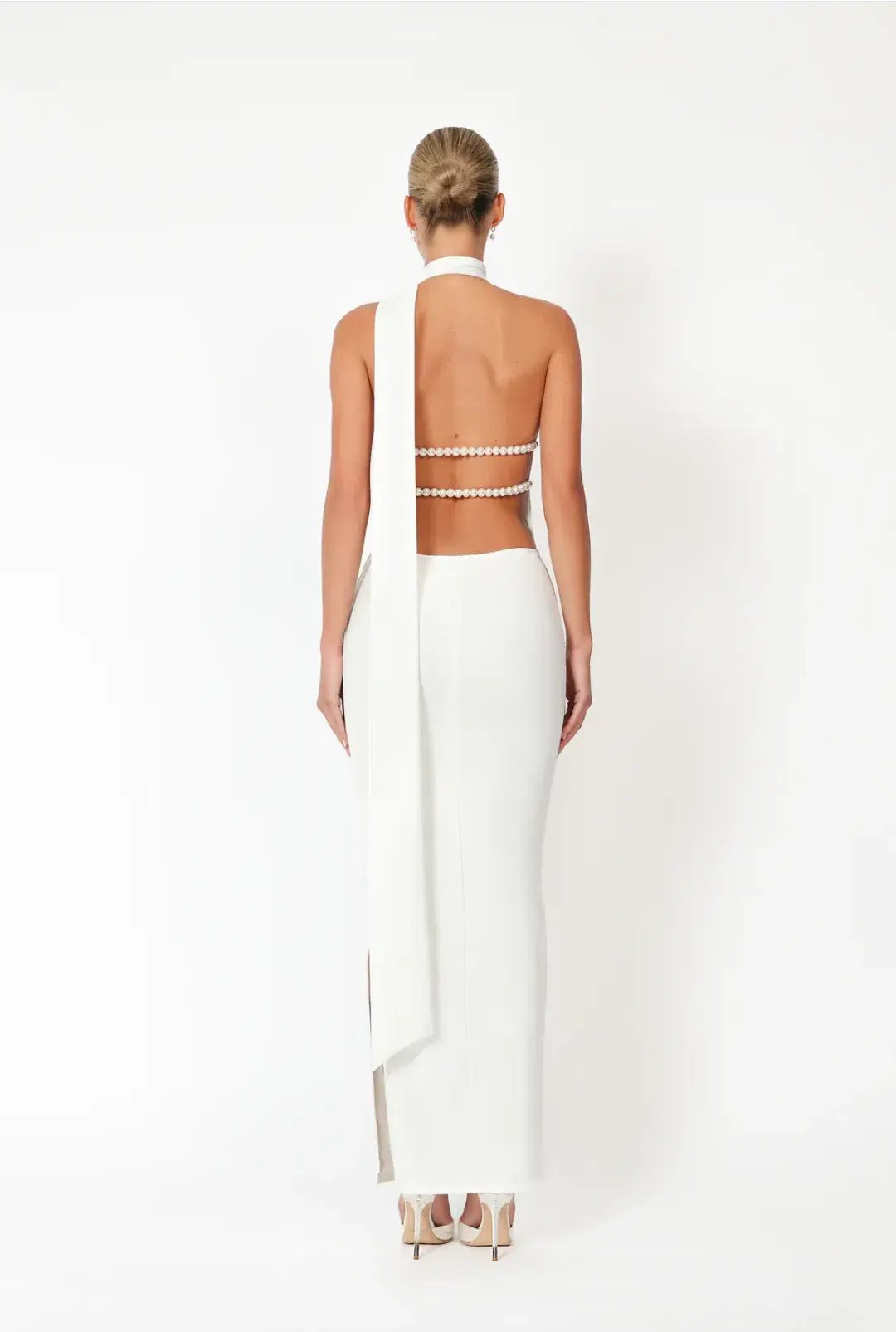 Khanums Kara Dress White Pearls Size 6 photo 4